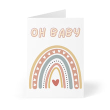 Load image into Gallery viewer, Oh Baby Boho Rainbow New Baby Card
