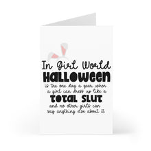 Load image into Gallery viewer, Girl World Mean Girls Quote Halloween Card
