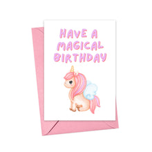 Load image into Gallery viewer, Unicorn Magical Birthday Greeting Card for Kids
